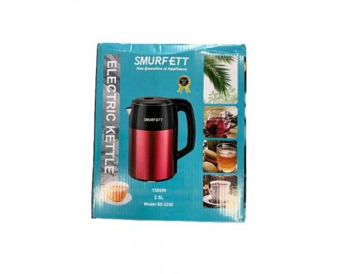 Металлический электрочайник Smurfett SE-2250, 1500w - 2,5л (16)