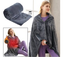 Пончо, согревающий плед с подогревом c работой от USB Electric Heating Shawl Blanket (40)