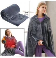 Пончо, согревающий плед с подогревом c работой от USB Electric Heating Shawl Blanket (40)