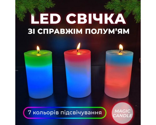 Свечка из воска с подсветкой Magic Candle 7 color (80)