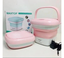 Портативная силиконовая складная стиральная машинка 2в1 с ведром Maxtop (12)