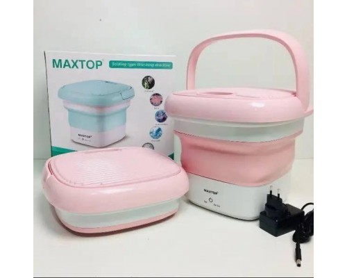 Складная силиконовая стиральная машинка 2в1 с ведром Maxtop (12)