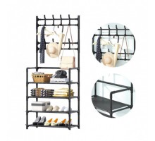 Напольная вешалка для одежды 4*60 New simple floor clothes rack с полками и крючками (18)