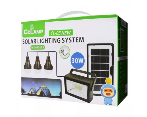 Зарядная станция с солнечной панелью, комплект освещения CL-03 Solar Lighting System 30w (16)