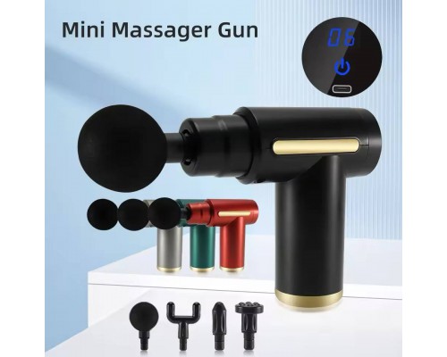 Портативный ручной массажер Mini Massager Gun со встроенным экраном (30)