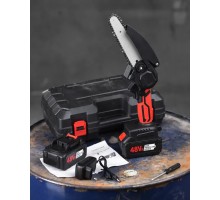 Мини пила Mini Electric Chain Saw1 в чемодане с 2 акк. для обрезки деревьев и распила дров 48V (10)