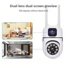 Камера видеонаблюдения Dual Lens E10 с WIFI и поворотом на 360 градусов (50)