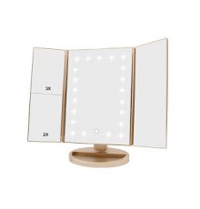 Тройное зеркало Magnifying Mirror с подсветкой РОЗОВОЕ (24)