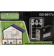 Фонарь GD-8017s Solar станция с POWER BANK на солнечной батарее (+3 LED лампочки) (16)