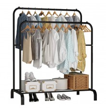 Двойная стойка–вешалка для одежды Double floor Hanger TW607 с полкой для обуви (12)