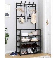 Напольная вешалка для одежды 4*60 New simple floor clothes rack с полками и крючками (16)