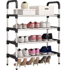 Полка для обуви Shoe Rack на 4 яруса, черный цвет (20)