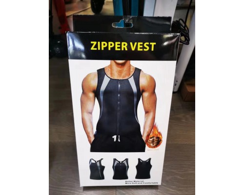 Мужская майка для бега и похудения Zipper vest YN-223 (10)