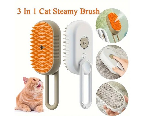 Паровая расческа для вычесывания шерсти кошек и собак 3в1 Steamy Brush (120)